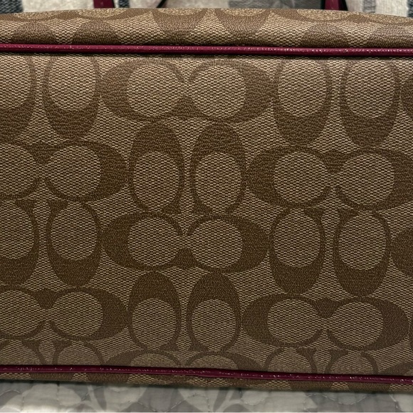 Coach Tan and Pink Signature Satchel - Picture 6 of 8